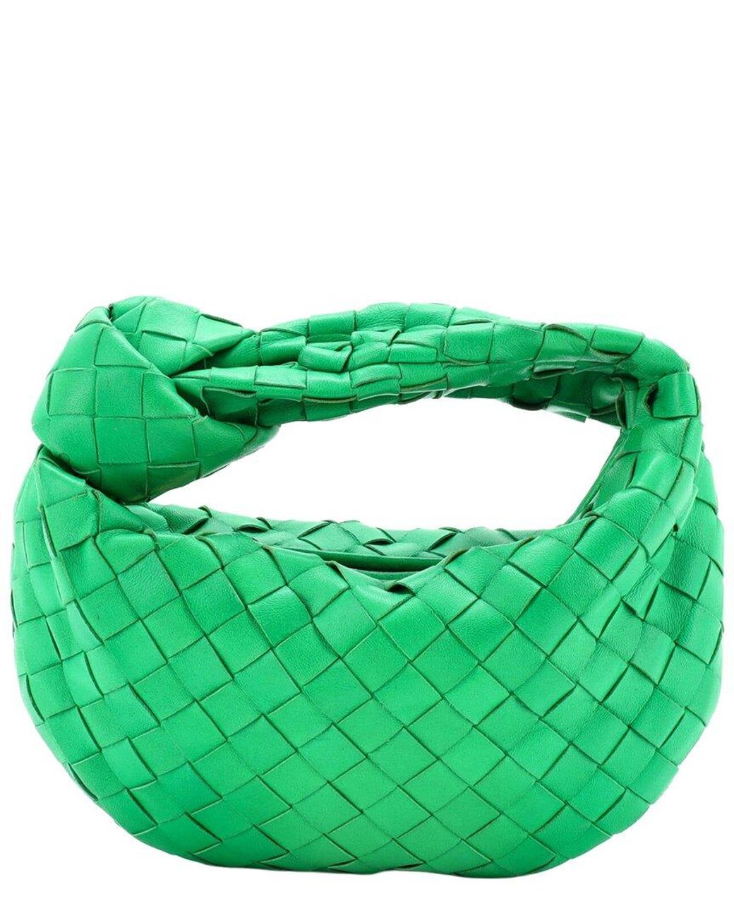 Bottega Veneta Green Intrecciato Nappa Jodie Hobo Mini (Authentic Pre-Loved)