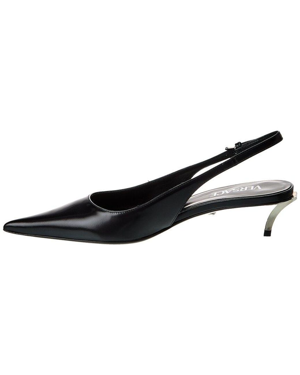 Versace Black Pin-Point Leather Pump