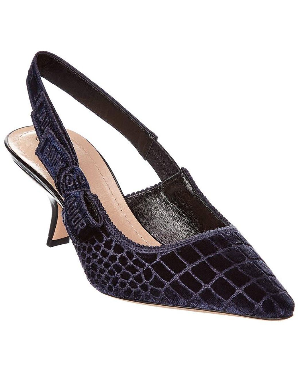 Dior J'a Velvet Slingback Pump in Blue Lyst