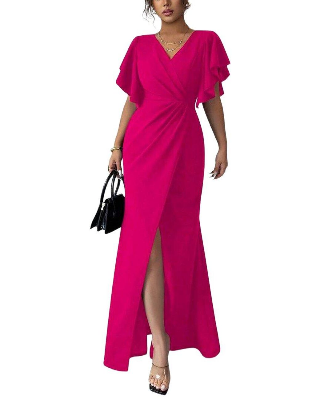 XIRELLI Pink Solid Maxi Dress