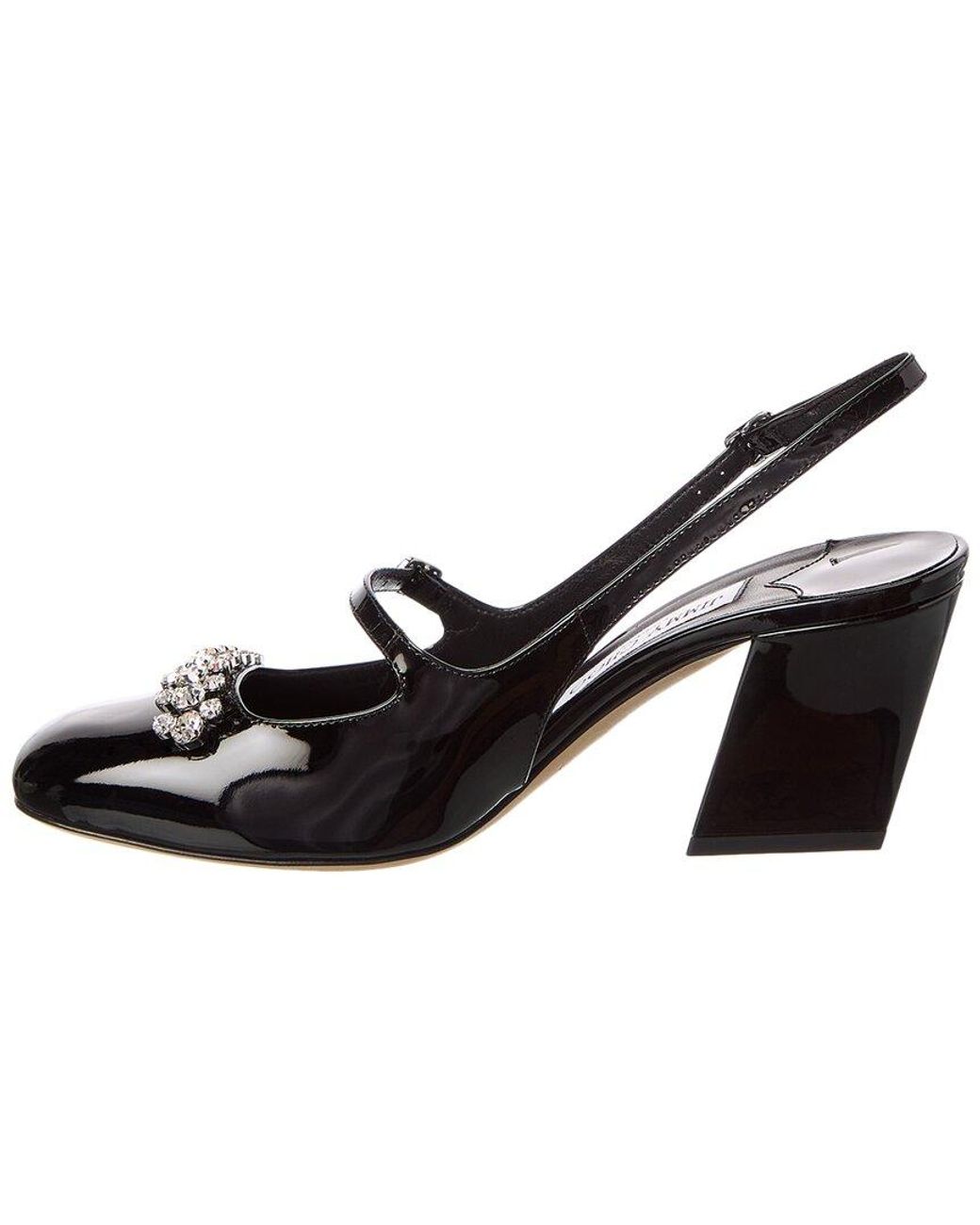 Jimmy Choo Black Belinda 70 Patent Slingback Pump