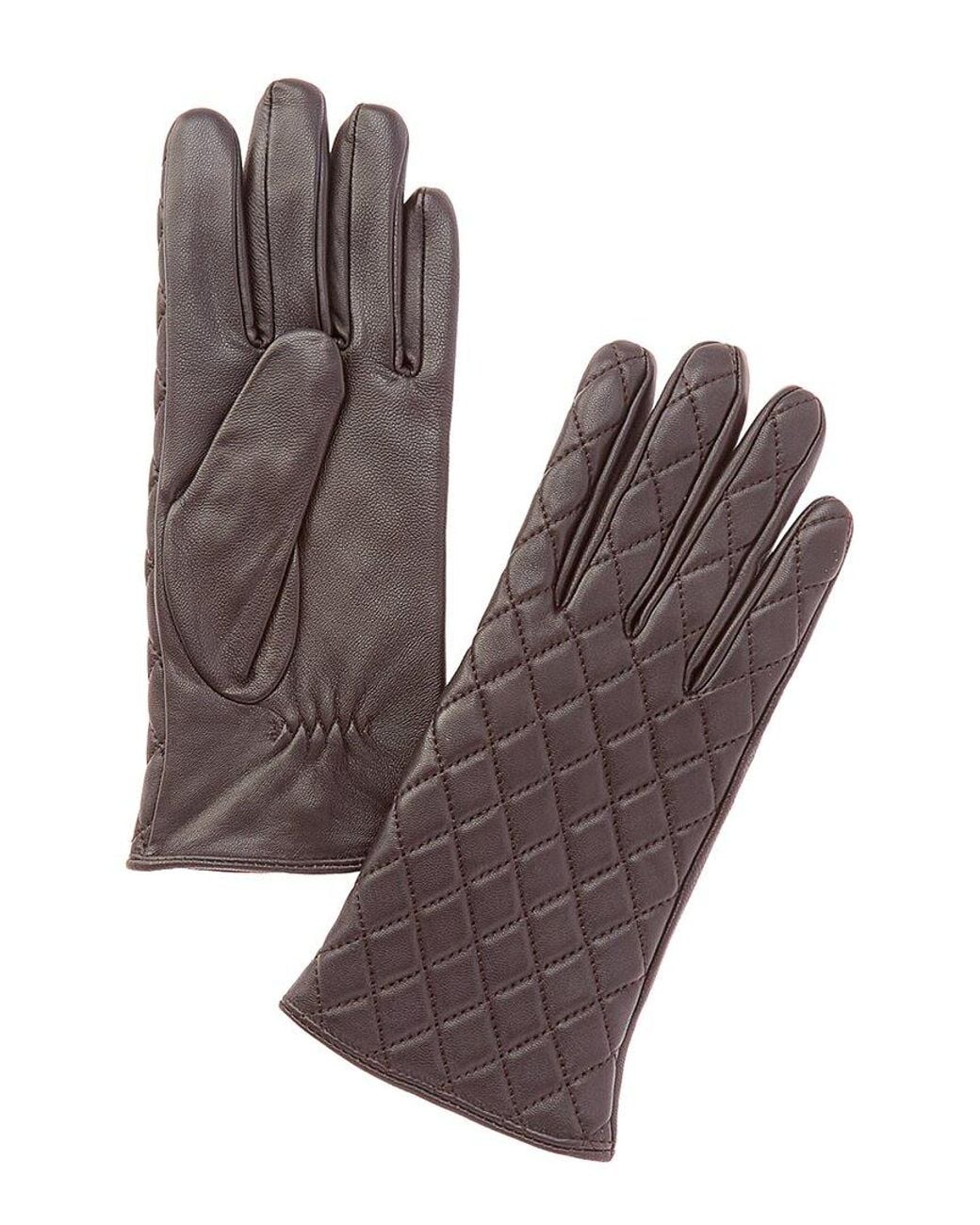 Phenix Brown Cashmere-Lined Leather Gloves