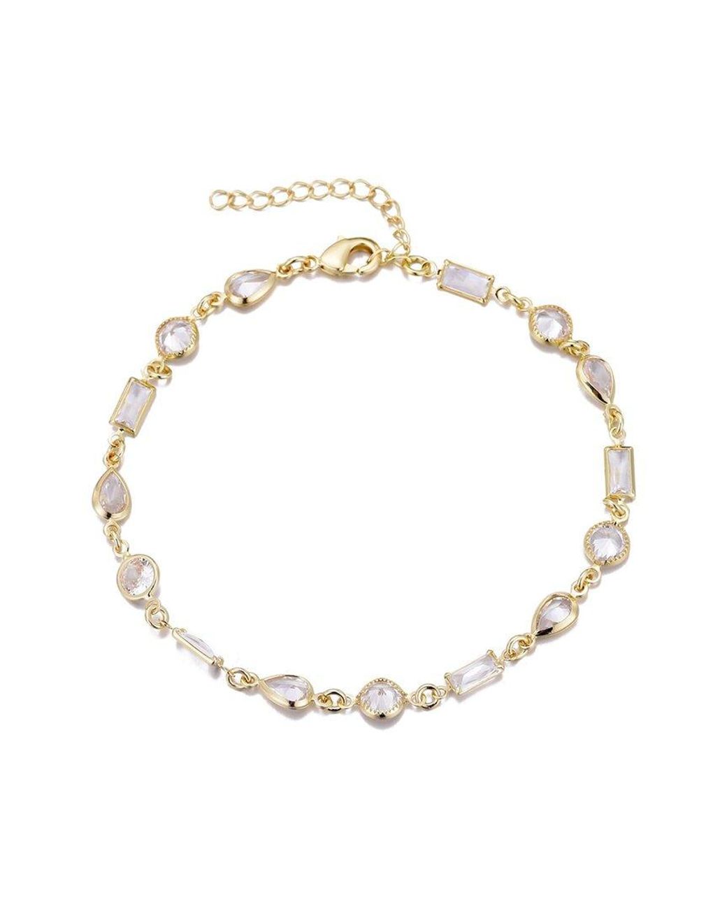 Adornia Metallic 14K Plated Crystal Mixed Shape Crystal Bracelet