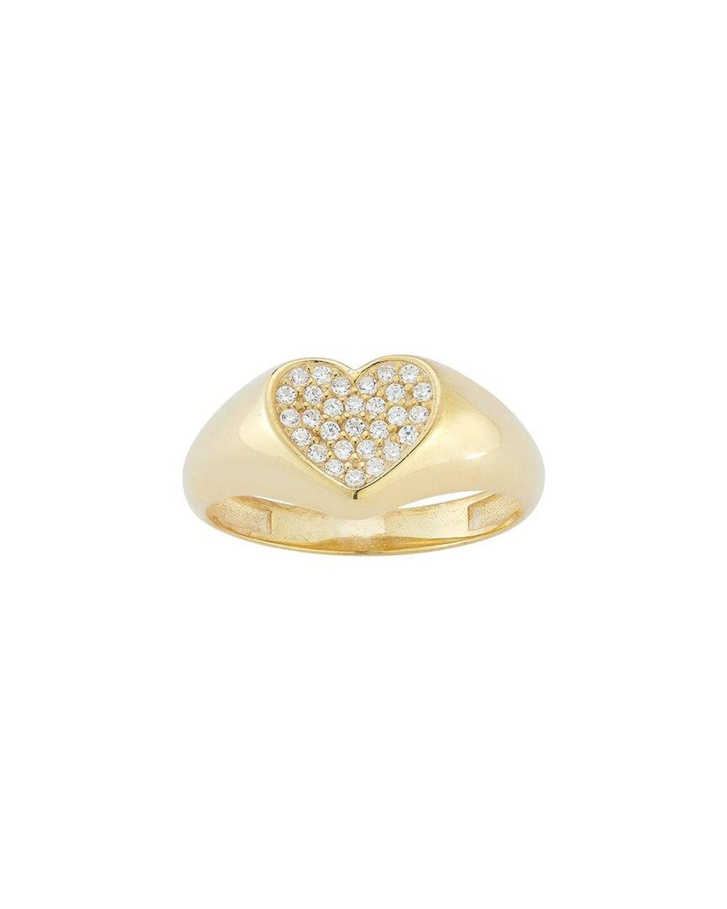 Sphera Milano White 14K Over Cz Heart Signet Ring