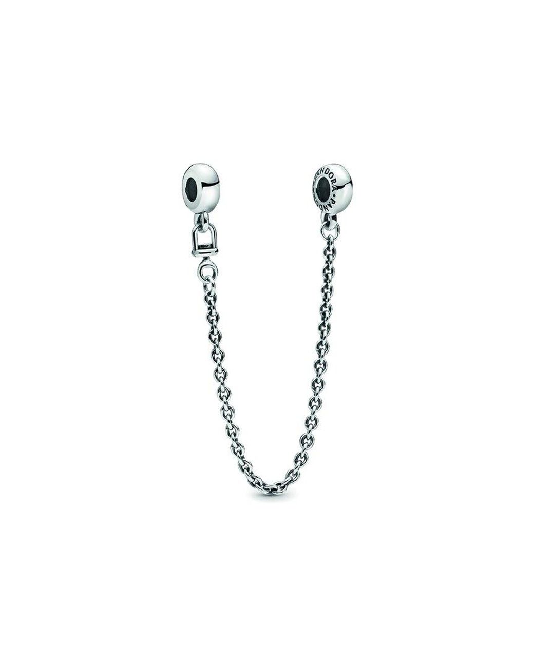 PANDORA Silver Safety Chain Charm in White | Lyst Canada