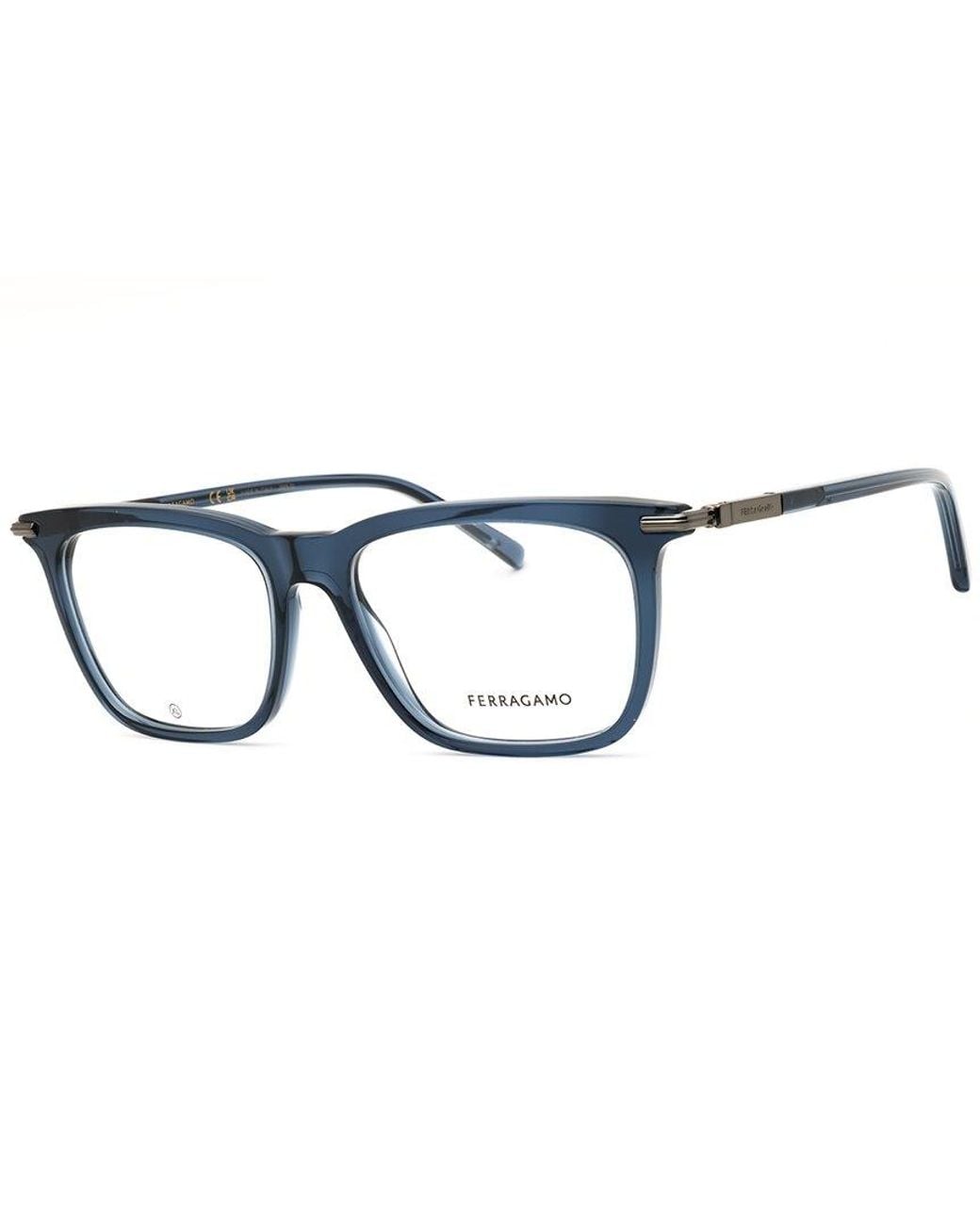 Ferragamo Blue 56Mm Optical Frames for men