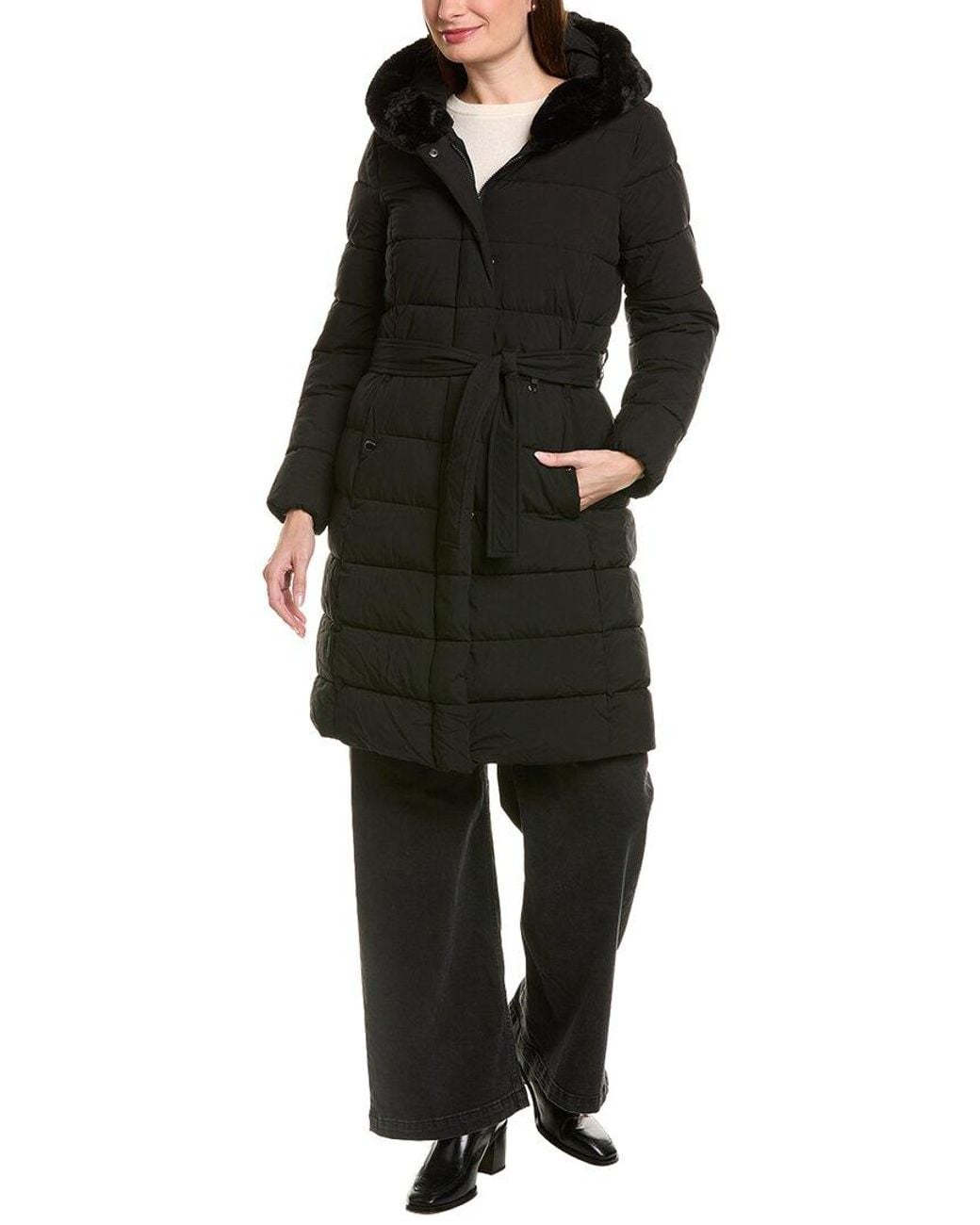 Tahari Black Glenn Coat