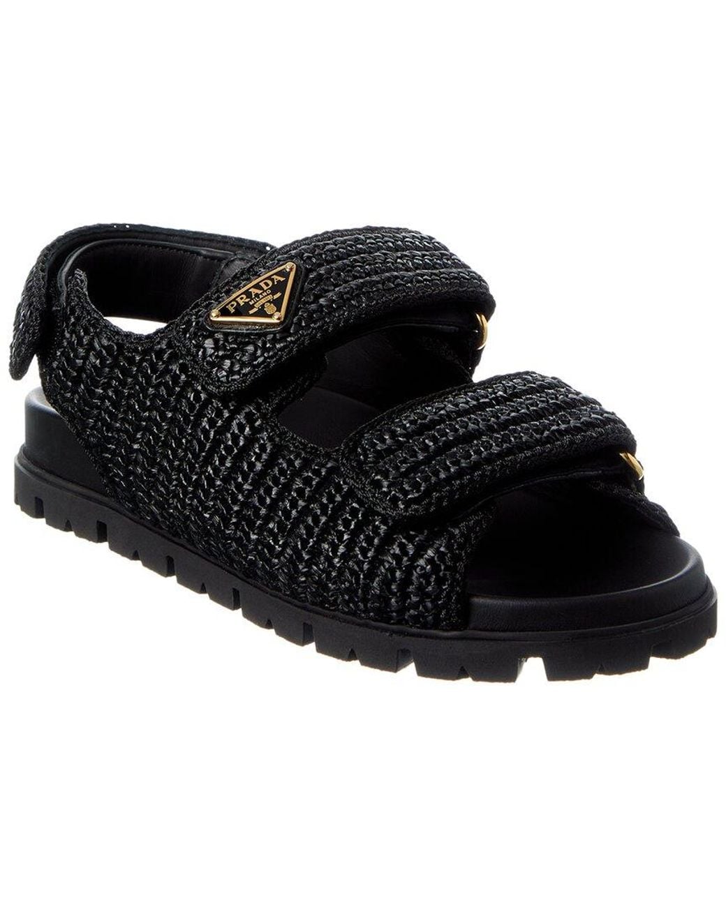 Prada Black Crochet Sandal