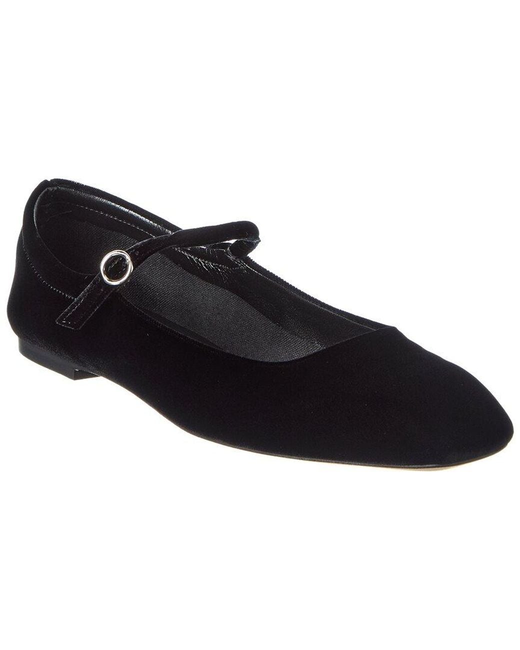 Aeyde Black Uma Velvet Flat