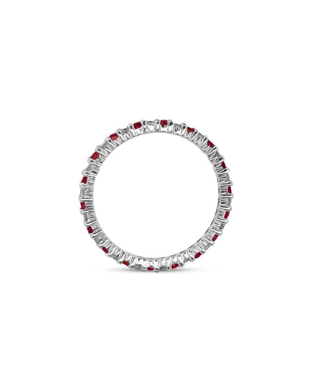 Diana M White Fine Jewelry 14k 0.55 Ct. Tw. Diamond & Ruby Eternity Ring