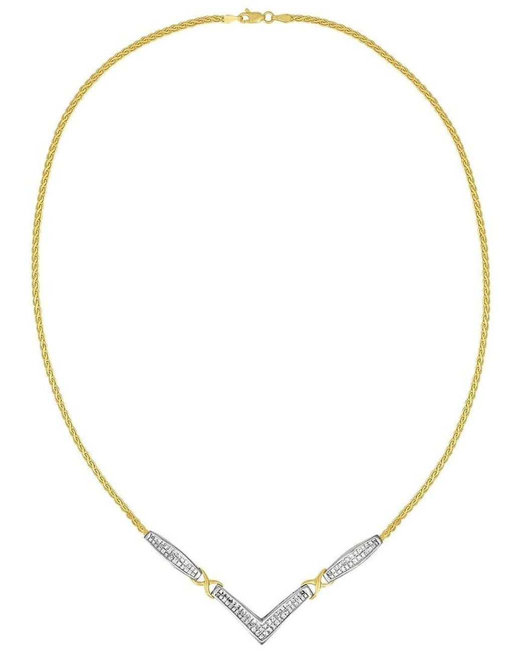 Haus of Brilliance Metallic 14K 2.00 Ct. Tw. Diamond Statement Necklace