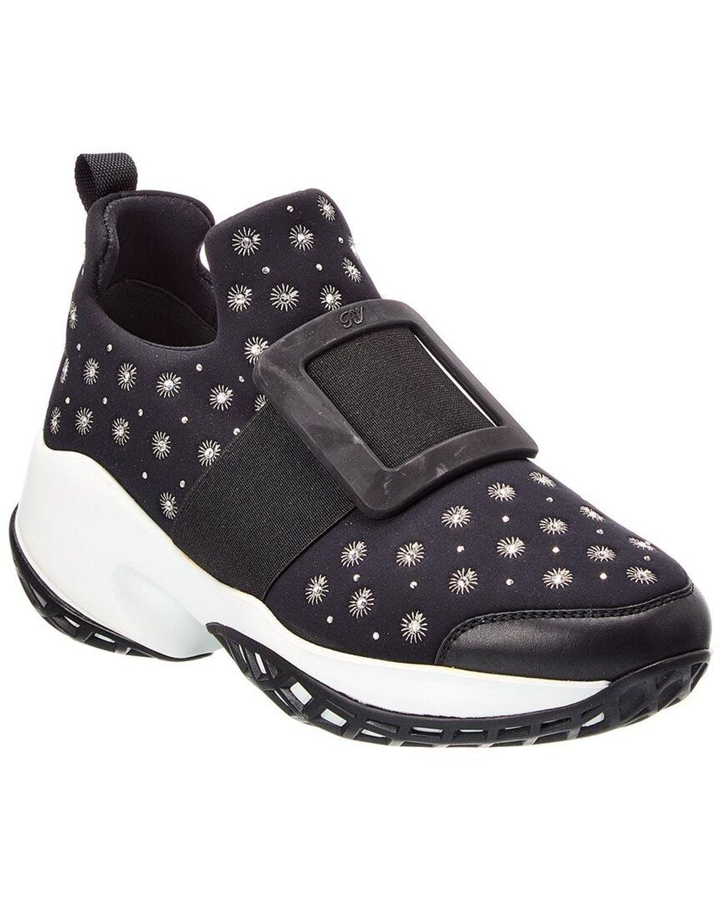 Roger Vivier Black Neoprene & Leather Sneaker