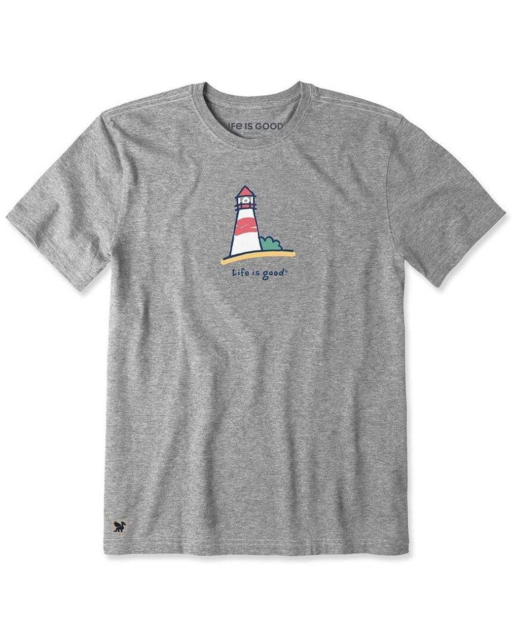 Life Is Good. Gray Crusher T-Shirt for men
