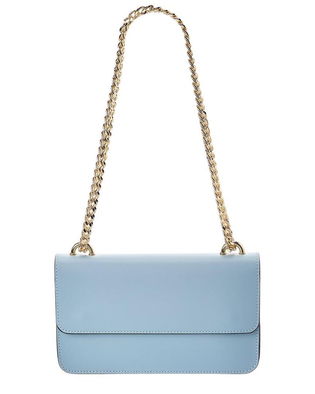 Italian Leather Blue Tess Leather Crossbody Bag