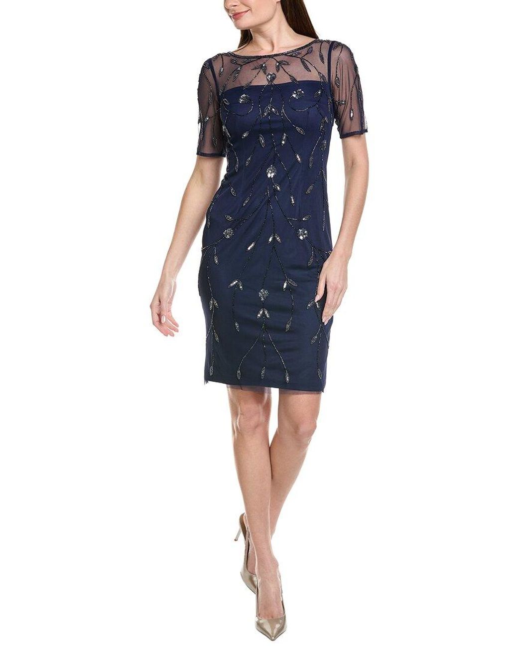 adrianna papell hand-beaded illusion sheath dress Amazon.com: Adrianna Papell Women's Beaded Illusion Sheath, Lead/Nude, 10 : Clothing, Shoes & Jewelry