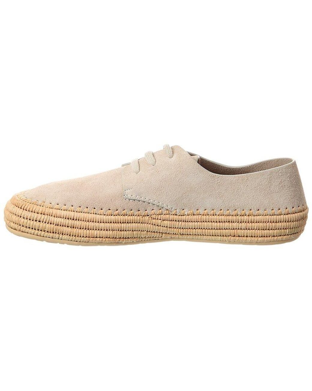 Loewe White Rio Lace-Up Suede Sneaker