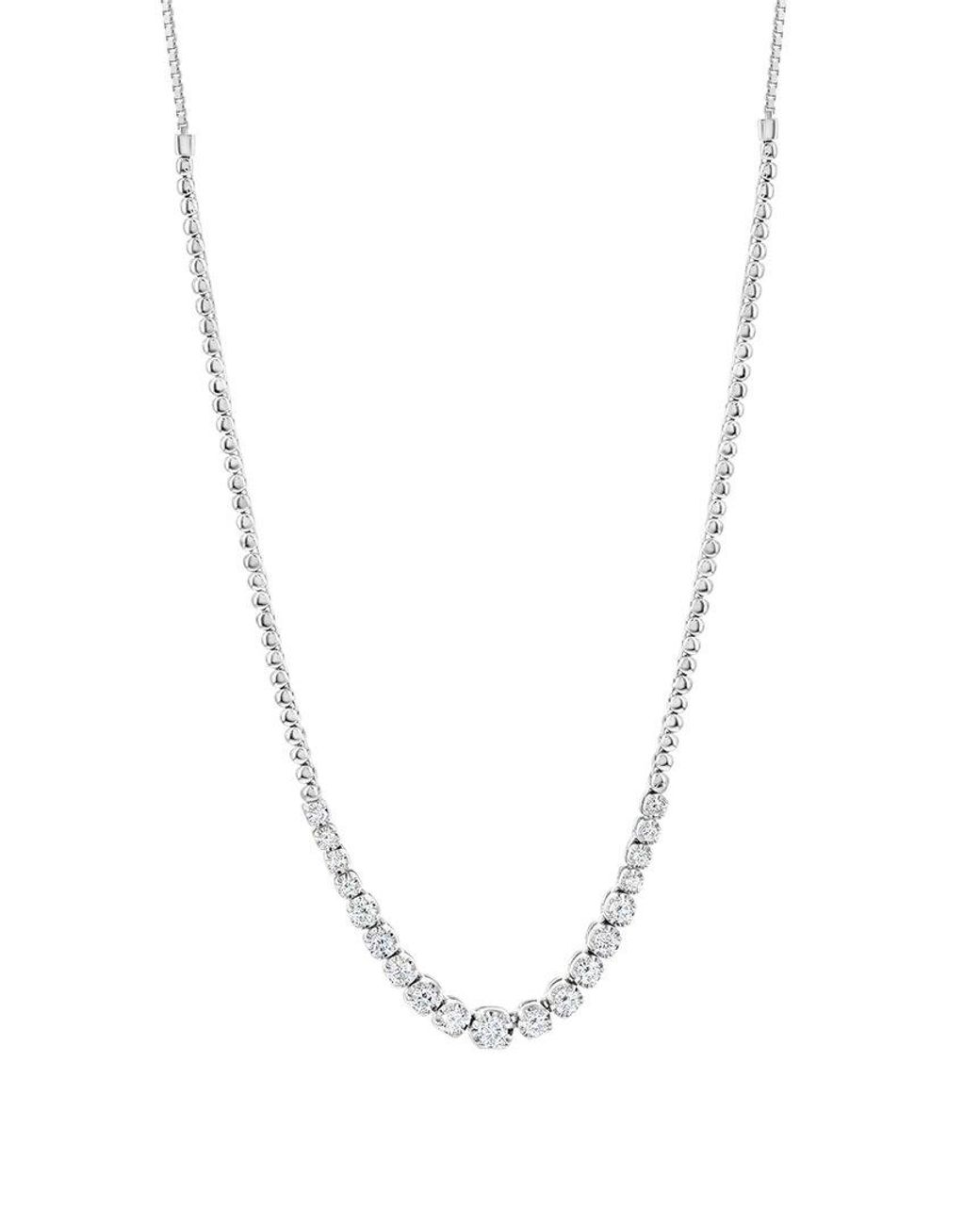 Jewels by Viomo Metallic 14K 1.18 Ct. Tw. Diamond Cupcake Tennis Necklace