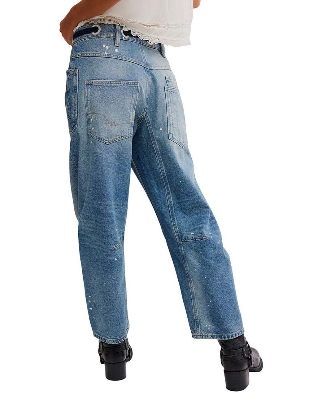Free People Blue Moxie Low Slung Timeless Jean