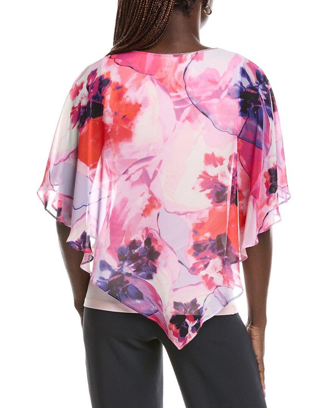 Joseph Ribkoff Pink Kimono Sleeve Blouse