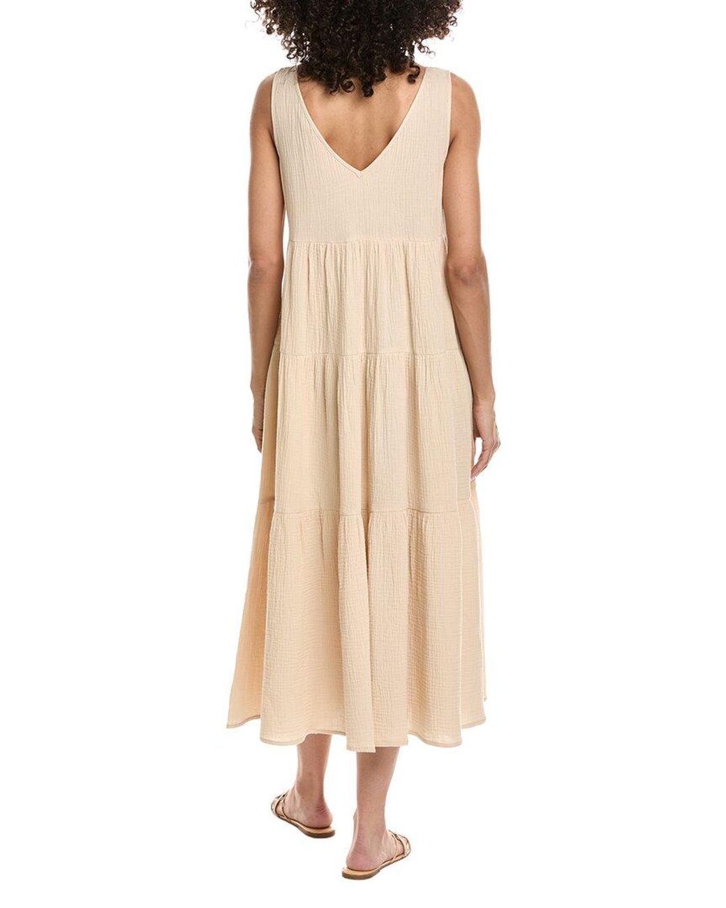 O.P.T Natural Caara Vale Tiered Gauze Midi Dress