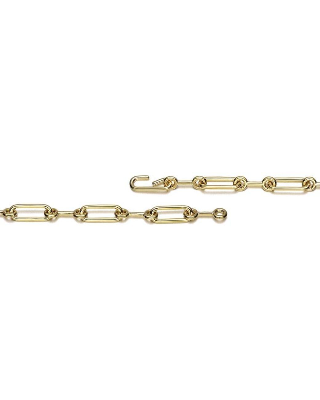 Rachel Glauber Metallic 14k Plated Link Chain Bracelet