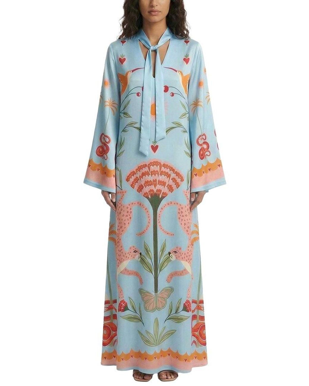 Ariele Tesoro Blue Print Maxi Dress