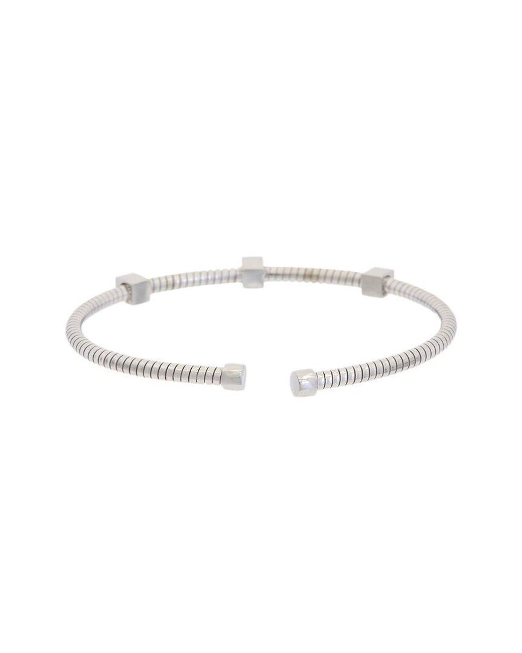 Meshmerise White 18K Over 0.08 Ct. Tw. Diamond Bangle Bracelet