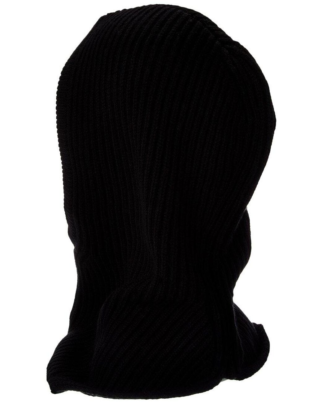 Forte Black Cashmere Rib Zip Wool & Cashmere-Blend Hood