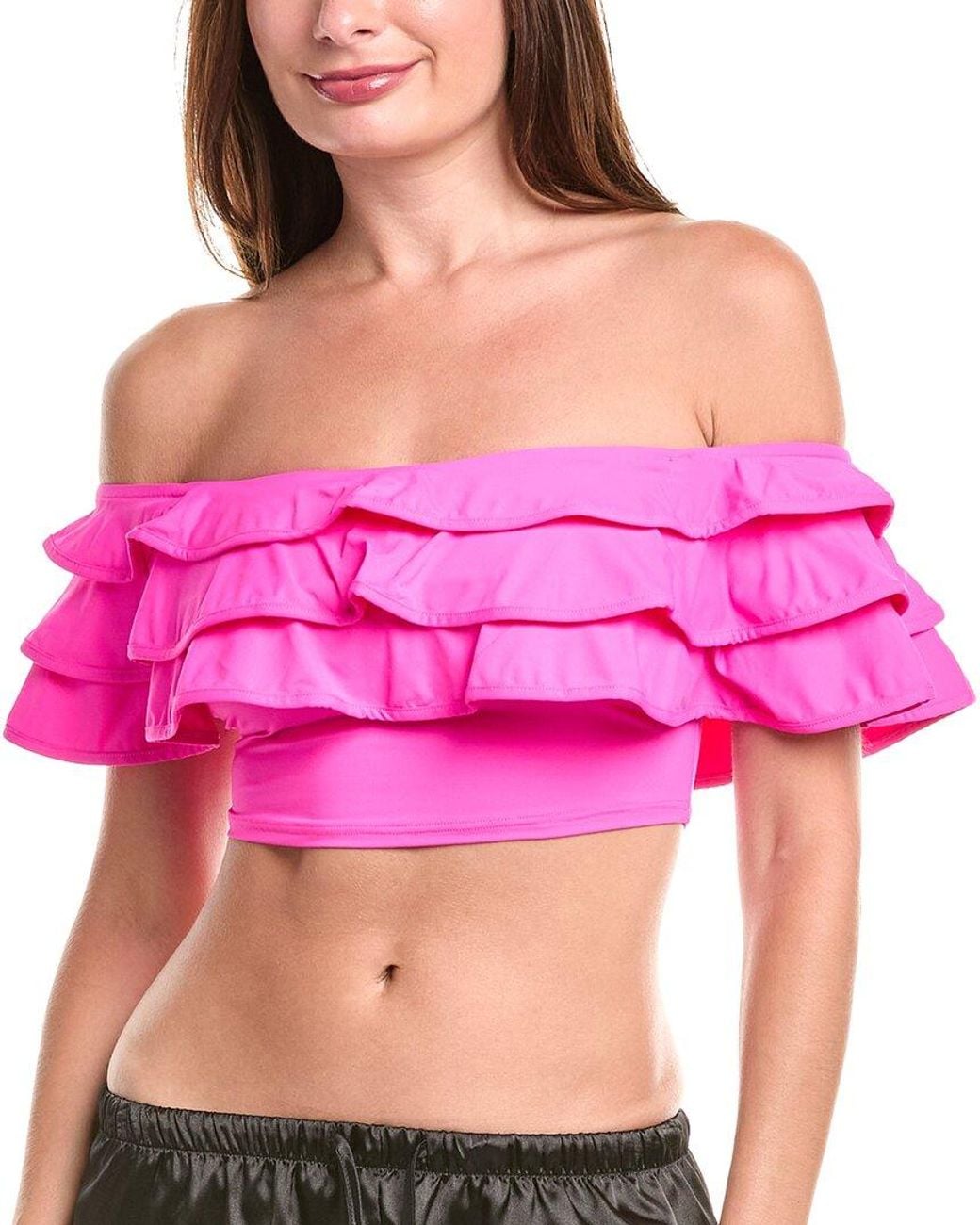Kate Spade Pink Ruffle Bra Bikini Top