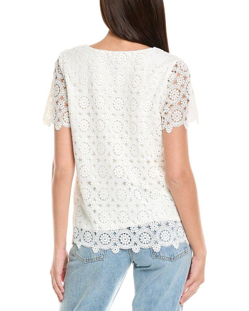 Jones New York White Lace Top