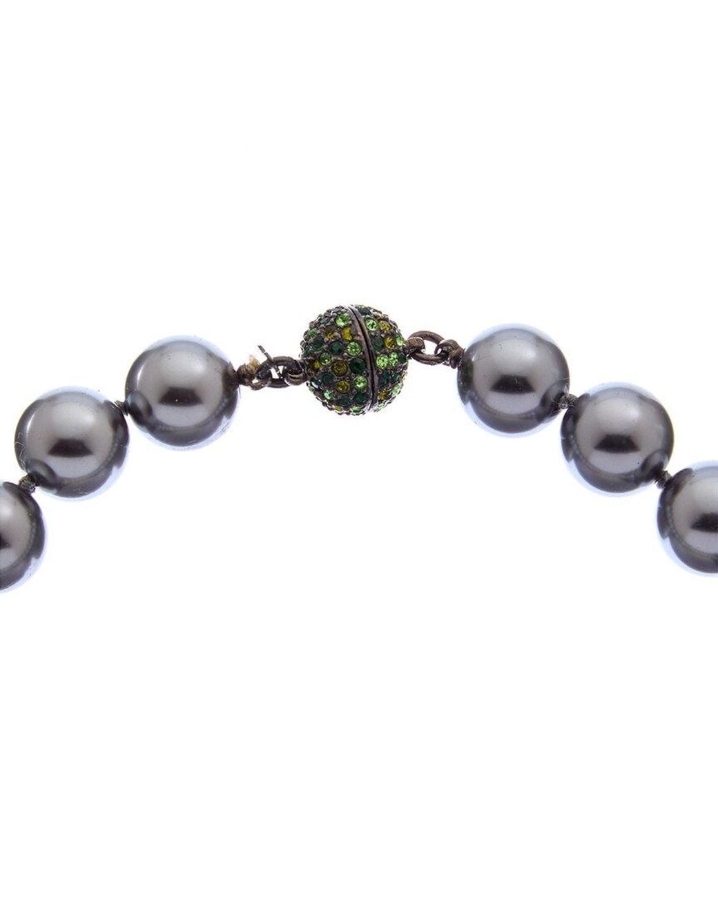 Kenneth Jay Lane Metallic 14mm Rhinestone Necklace