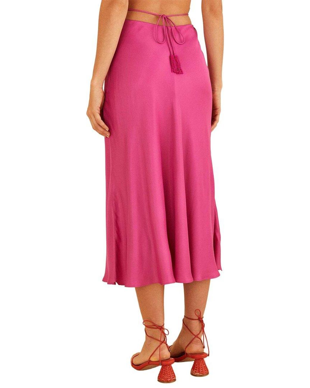 Farm Rio Pink Midi Skirt