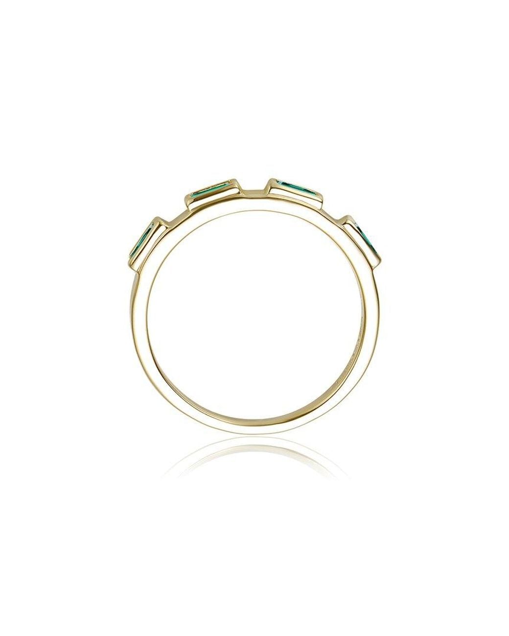 Rachel Glauber Metallic 14k Plated Cz Ring