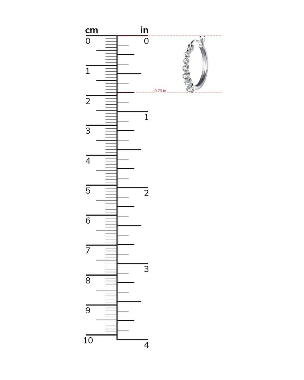 Genevive Jewelry White Silver Cz Hoop Earrings