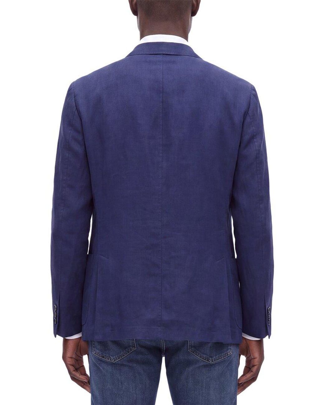 Corneliani Blue Cc Collection Linen-Blend Jacket for men