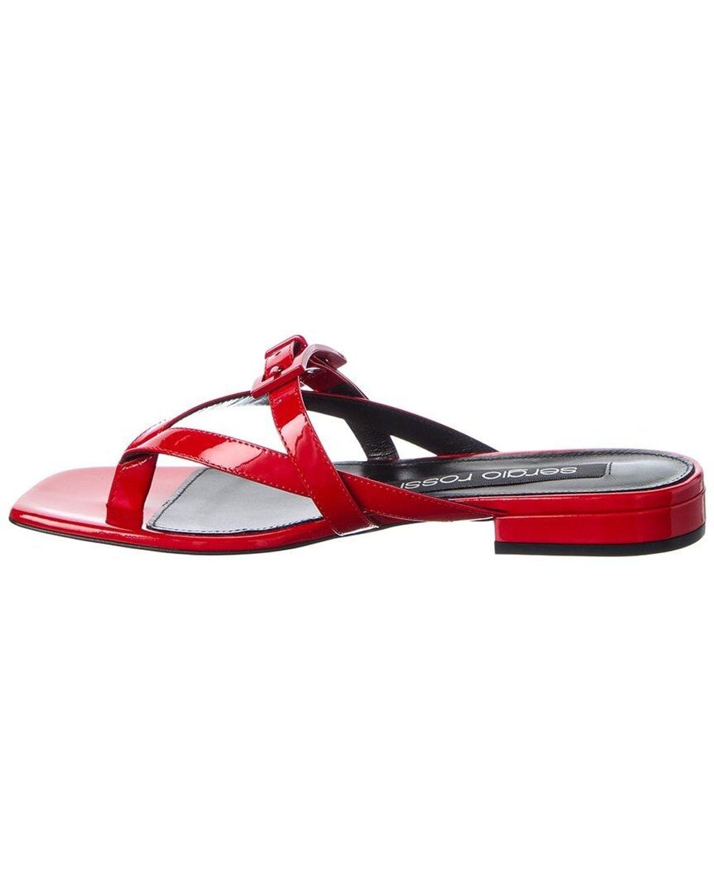 Sergio Rossi Red Nora Patent Sandal