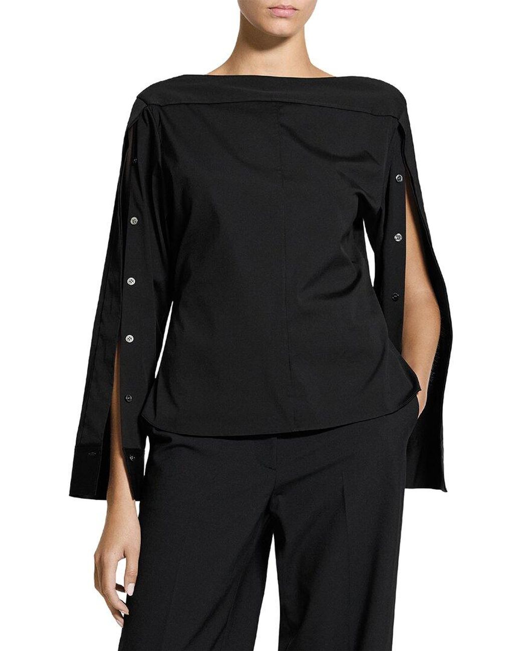 Theory Black Wool-Blend Top