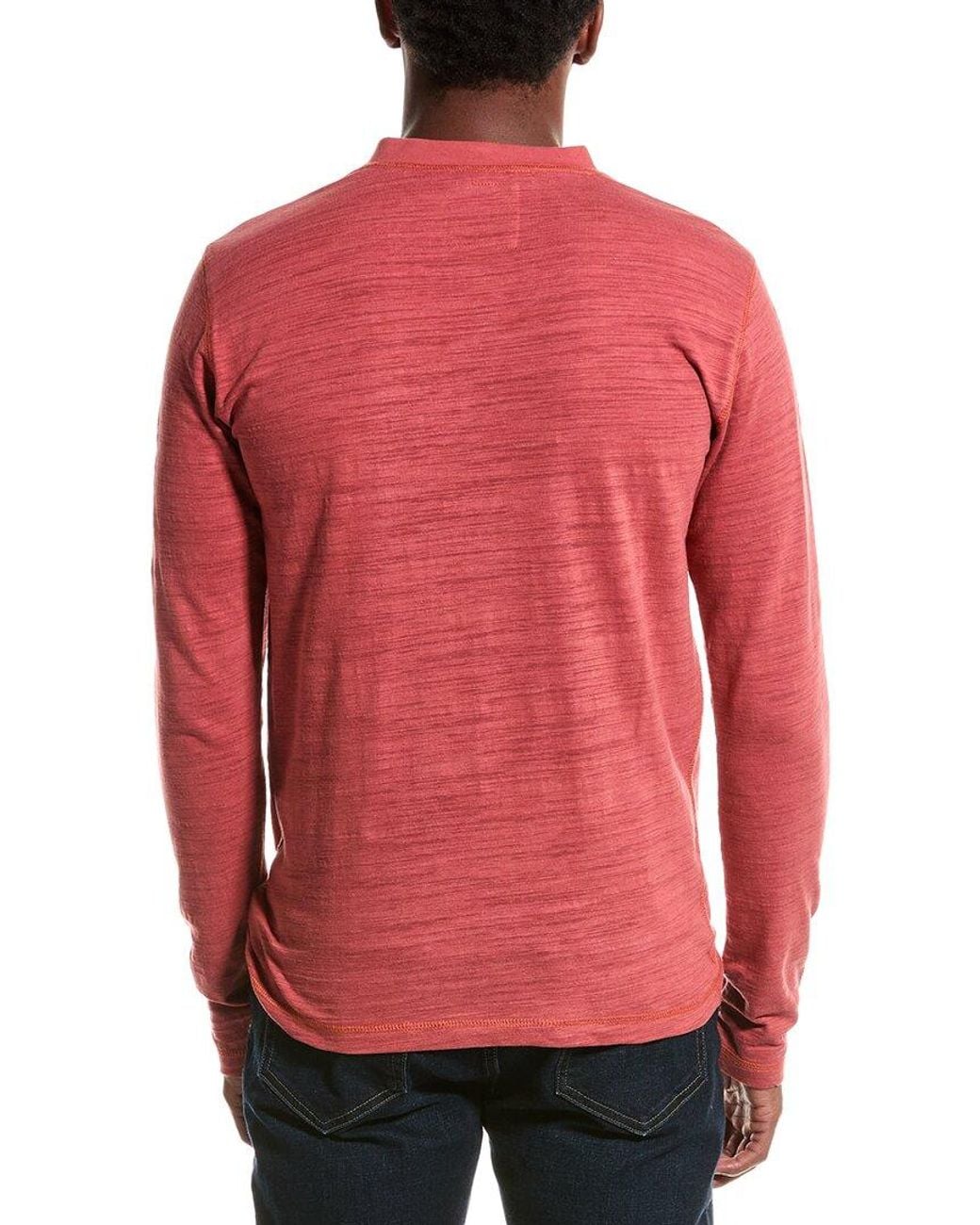 Vintage 1946 Red Burnout Henley Shirt for men