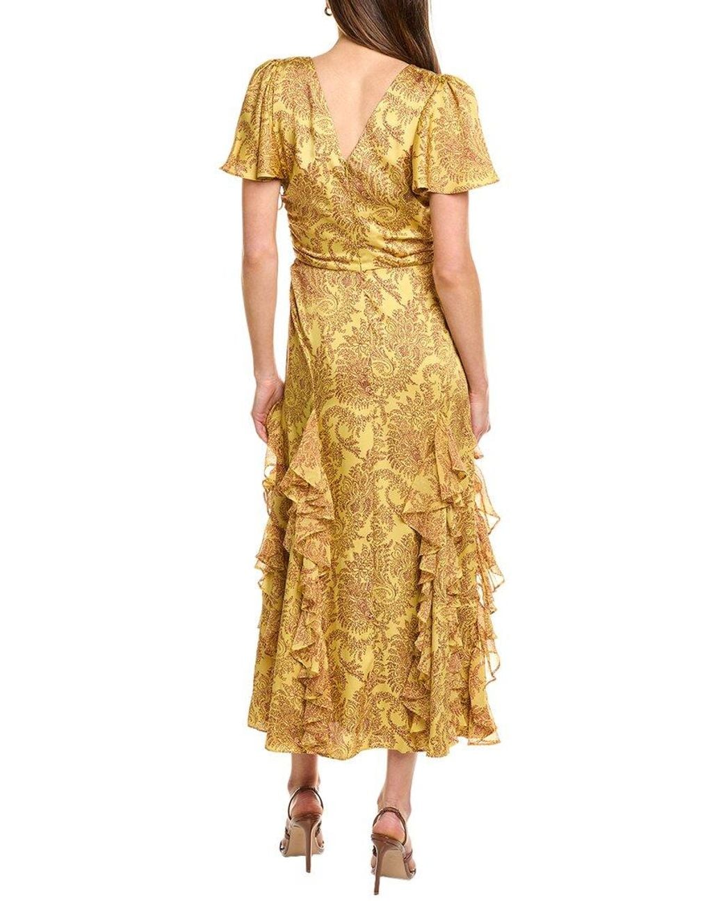 Cinq À Sept Metallic Olympia Midi Dress