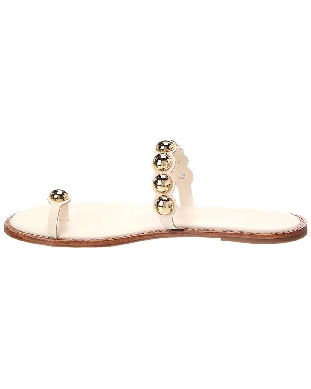SCHUTZ SHOES White Romy Leather Sandal