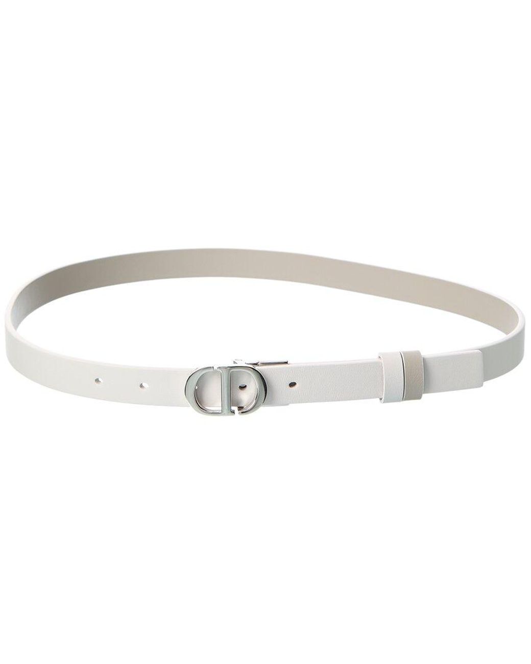 Dior Reversible Leather Belt in White | Lyst