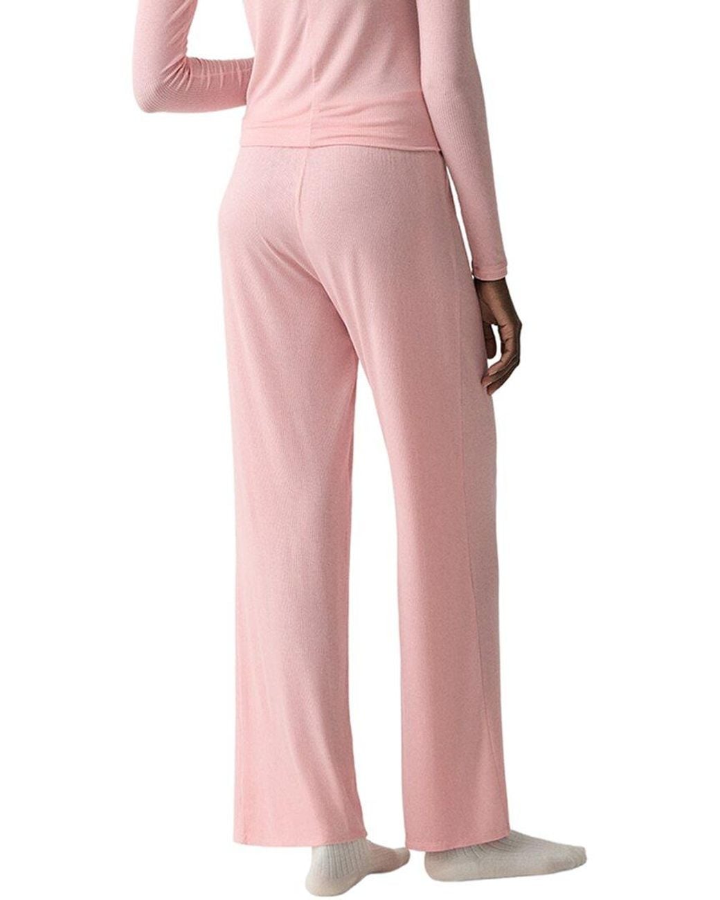 Theory Pink Fluid Wide Leg Pull On Pant