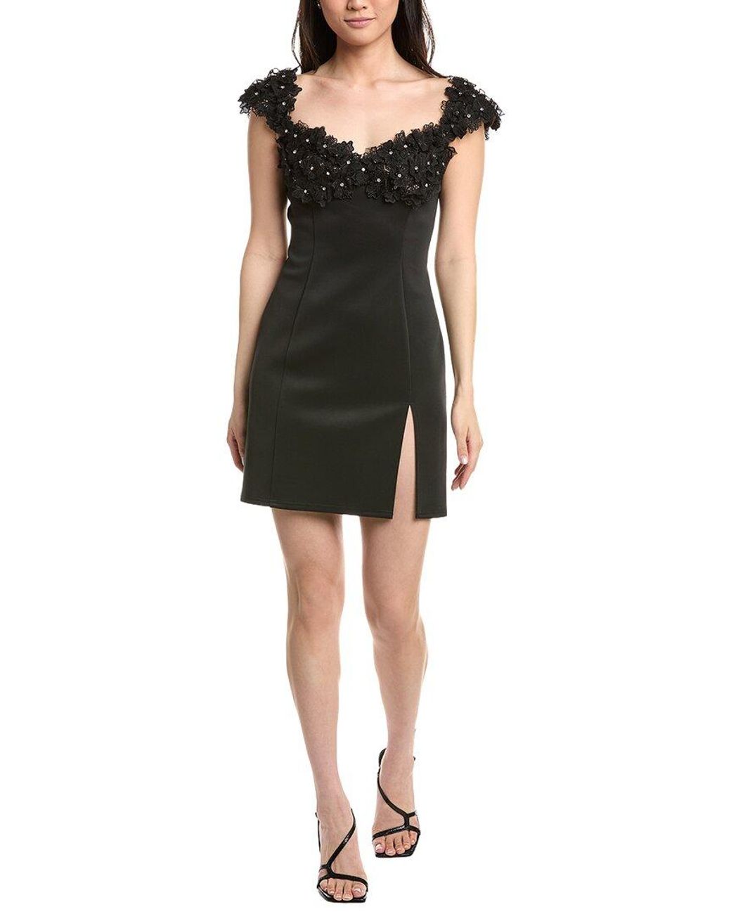 SHO by Tadashi Shoji Black Tadashi Shoji Sone Floral Embellished Mini Dress