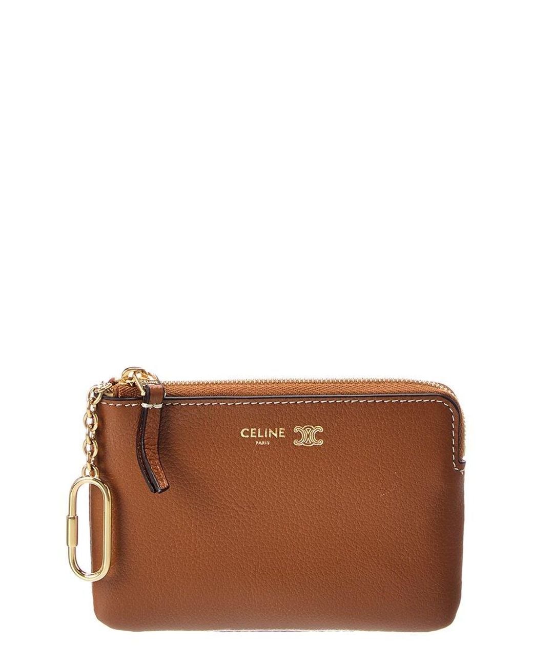 Céline Brown Triomphe Leather Coin Purse