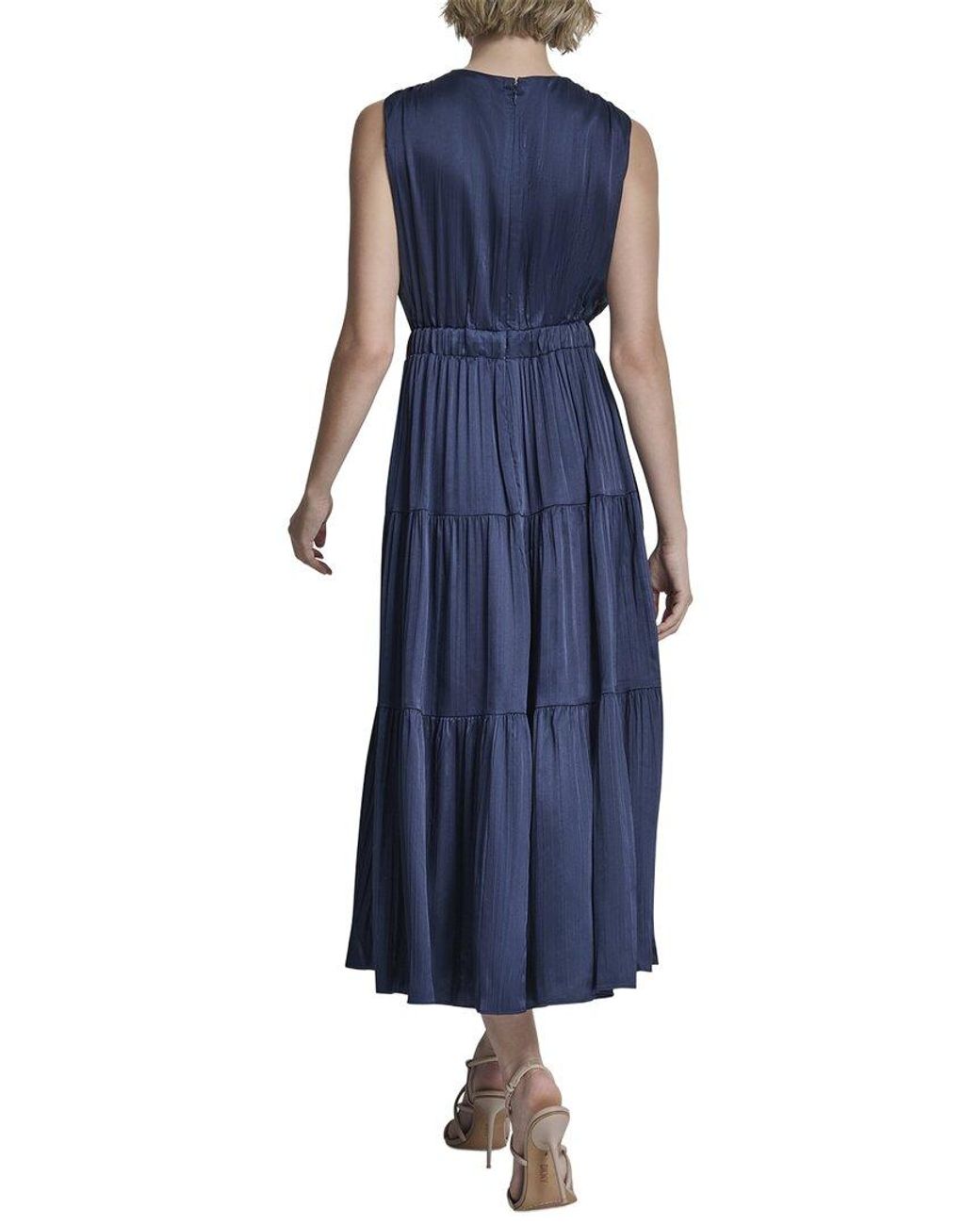 DKNY Blue V-Neck Halter Dress