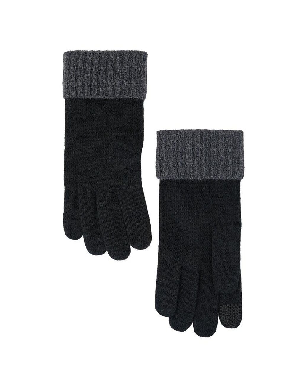Portolano Colorblock Wool & Angora-Blend Tech Gloves in Black for Men ...