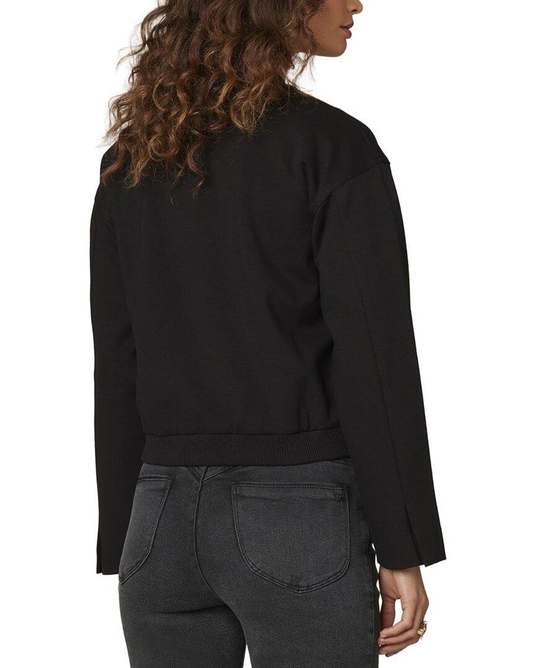 Wit & Wisdom Black Crop Bomber Jacket