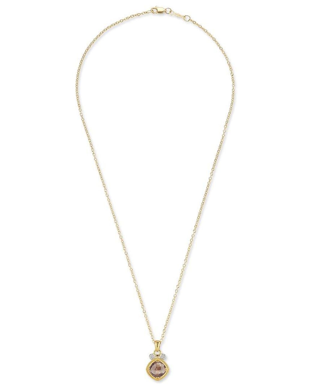 Reiss Metallic 14K 2.07 Ct. Tw. Diamond & Smokey Topaz Necklace