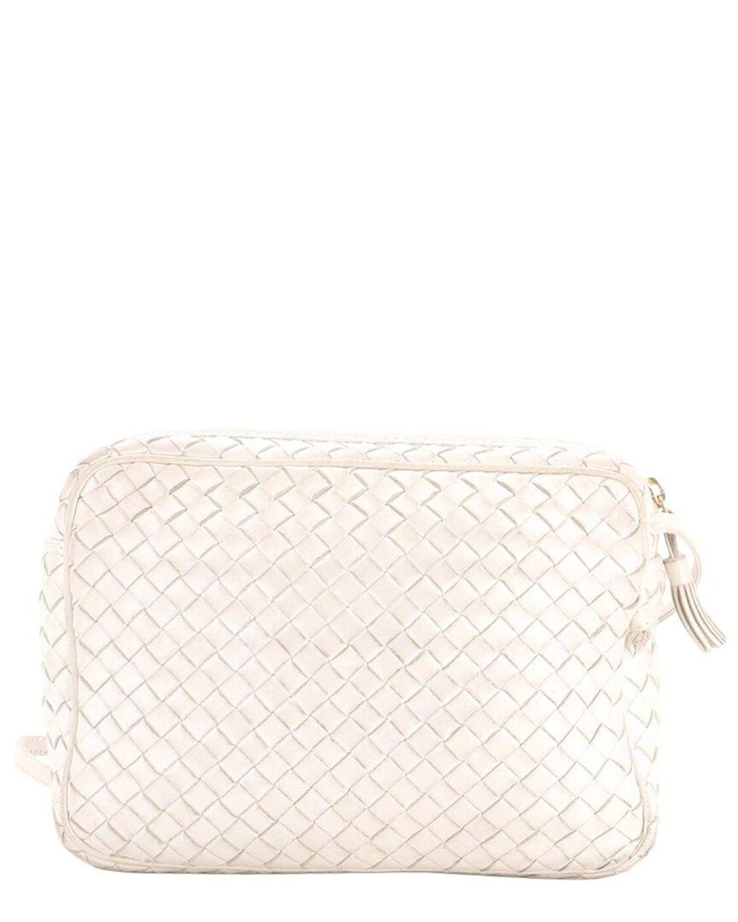 Bottega Veneta Natural Metallic Intrecciato Nappa Nodini Crossbody Small (Authentic Pre-Loved)