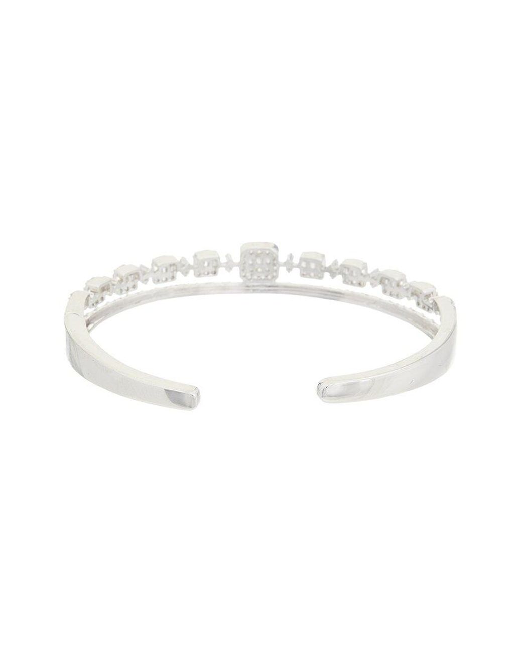 Juvell White Cz Cuff Bangle Bracelet